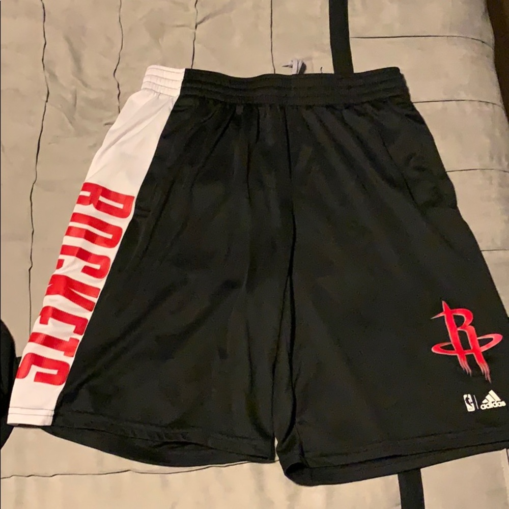 Adidas Houston Rockets basketball shorts. Large